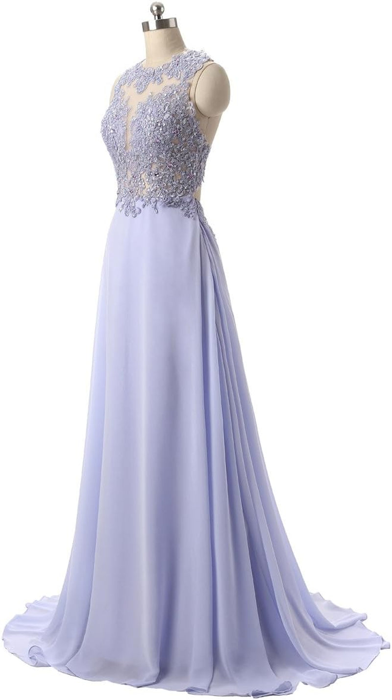 Lace Appliqued Prom Dresses 2020 Long Evening Gowns for Women Formal